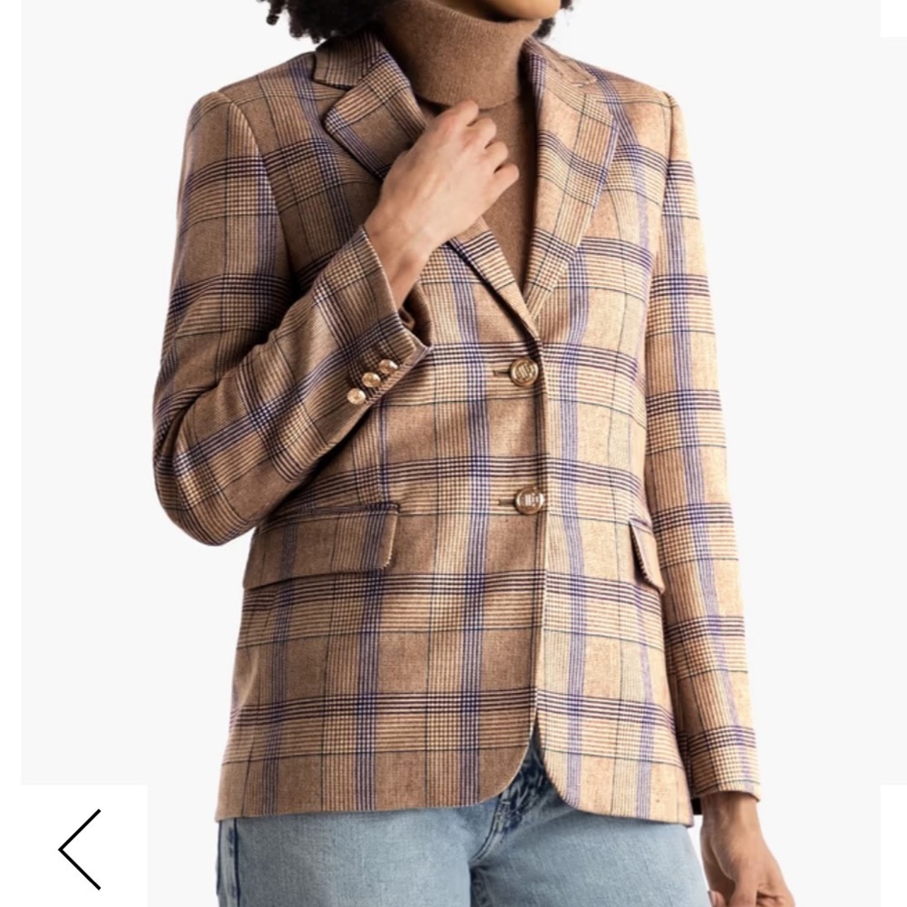 Maje Prince of Wales Checked Tweed Blazer size FR 36/US 4